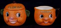 Florida Oranges Souvenir Cream & Sugar Set